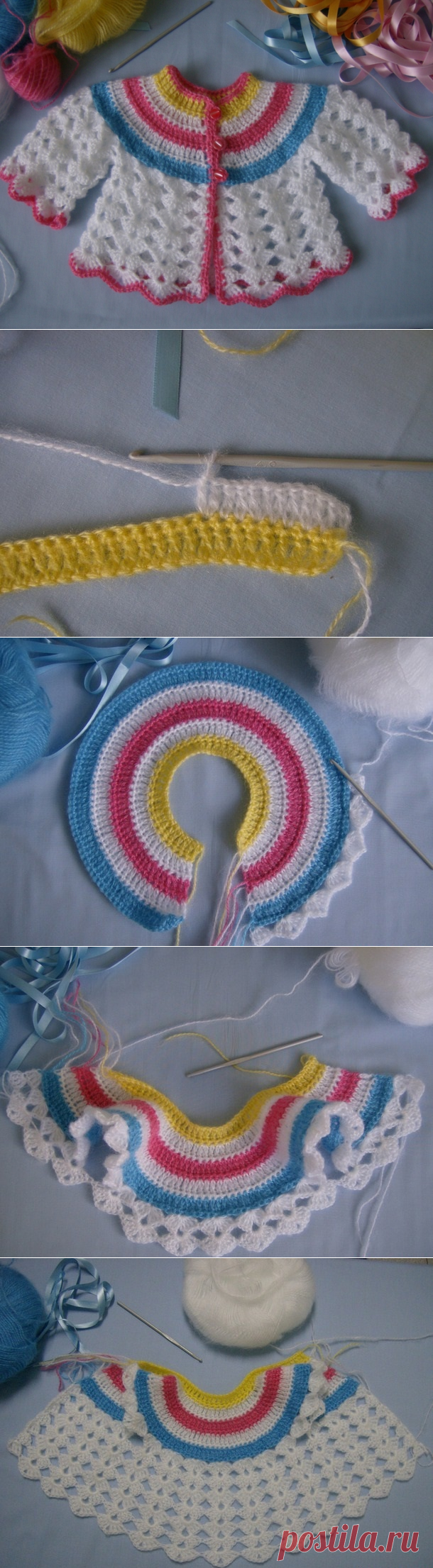 Праздничный кардиган для малышки. Бесшовный нарядный кардиганчик для малышки