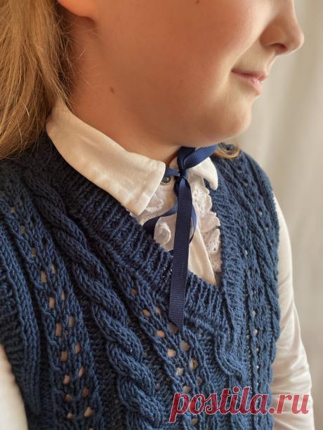 Жилет спицами - описание вязания | Мила Кудрявцева Все о вязании и рукоделии | Дзен