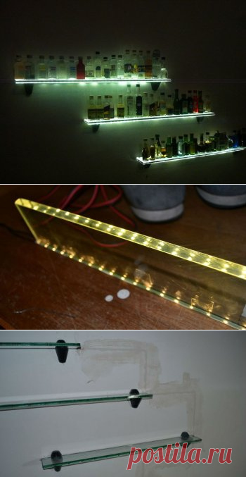 Делаем светодиодную подсветку для барных полок — Своими руками
