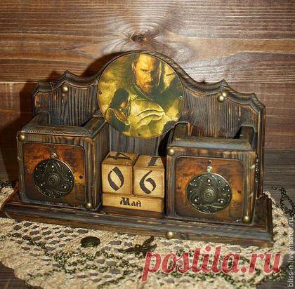 Купить Вечный календарь "Lord of the Rings" - коричневый, Властелин колец, арагон, щит