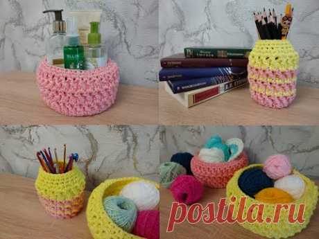 Такая ВЯЗАНАЯ КОРЗИНКА всем ПРИДЕТСЯ ПО ДУШЕ!