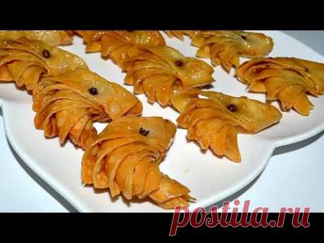 moroccan honey sweet for ramadan shaped into a fan, very cheap and easy