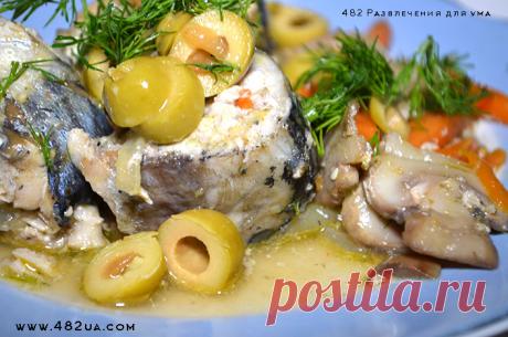 Скумбрия тушенная в сковороде WOK (Оригинальный рецепт)