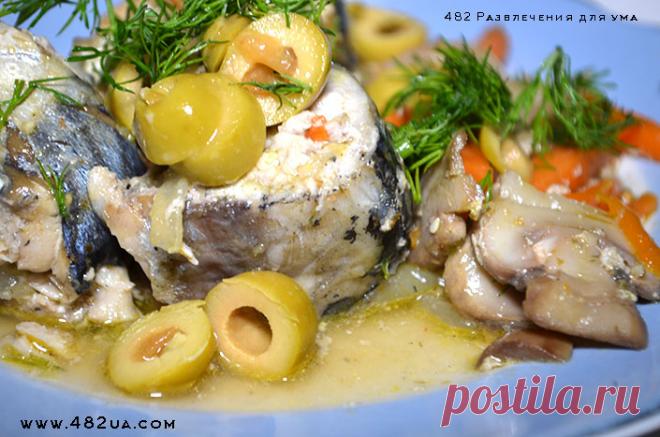 Скумбрия тушенная в сковороде WOK (Оригинальный рецепт)