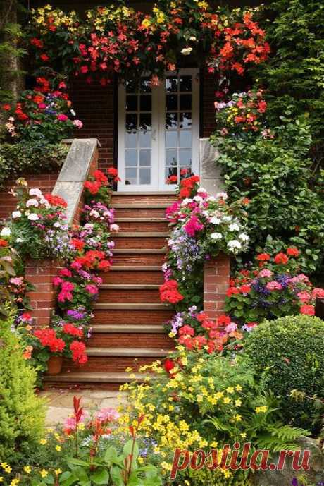 Entrance stair garden