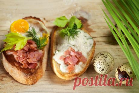 Тосты с брынзой, беконом и перепелиными яйцами рецепт – Европейская кухня: Закуски. «Еда»