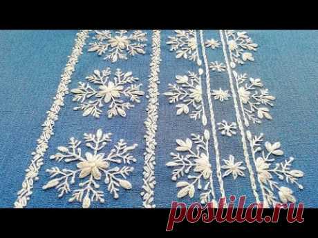 Декоративные стежки для бордюрной вышивки * Очень простые швы #malina_gm