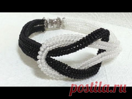 Браслет из бисера/Beaded bracelet/Herringbone beaded bracelet/Бисероплетение/Diy