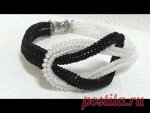 Браслет из бисера/Beaded bracelet/Herringbone beaded bracelet/Бисероплетение/Diy