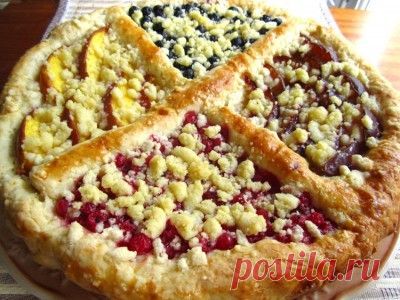Четырёхцветный фруктово- творожный пирог