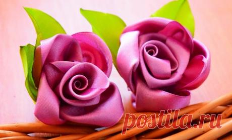 Атласные цветы своими руками