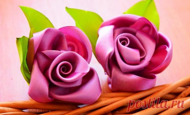 Атласные цветы своими руками