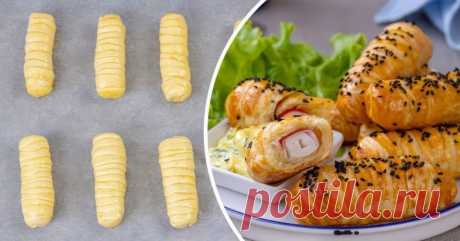 Крабовые палочки в слоеном тесте - Со Вкусом