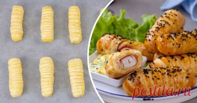 Крабовые палочки в слоеном тесте - Со Вкусом