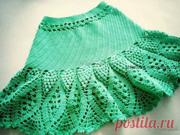 Детская юбка “Виноград” Детская юбка Виноград крючком. Юбка на основе салфетки крючком Автор: Tatiana Slizh