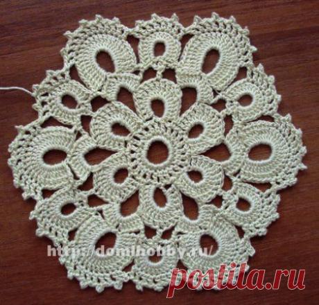 Шестиугольный цветочный мотив для вязания крючком