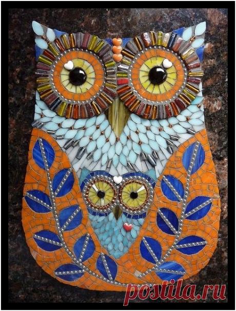 Сова в мозаике