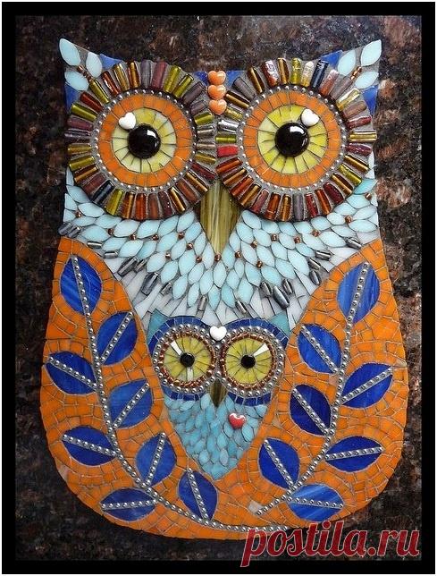 Сова в мозаике