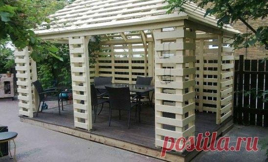 Беседка из поддонов своими руками