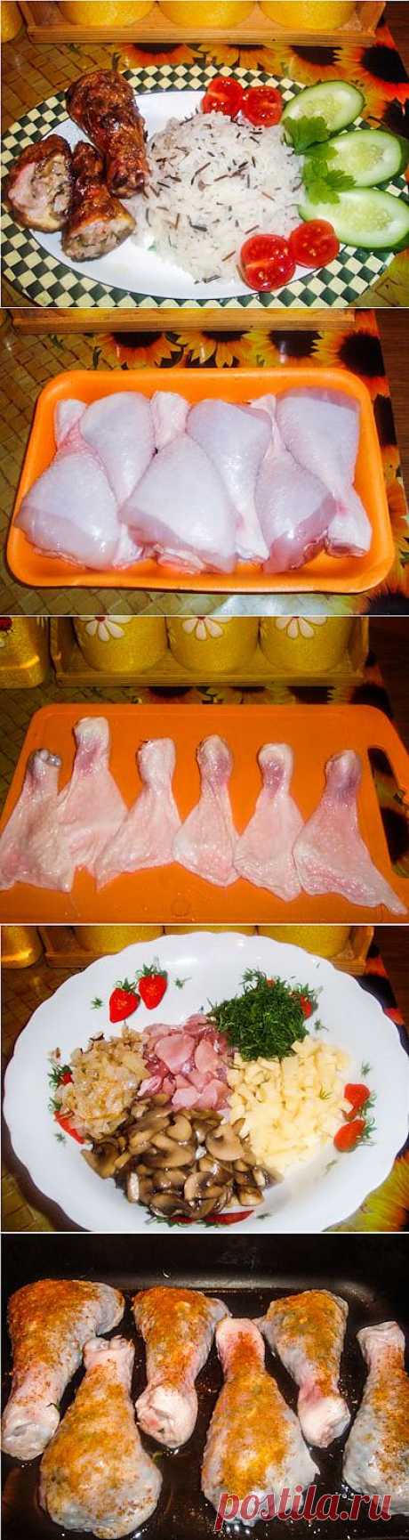Куриные ножки, фаршированные грибами и сыром. Фото-рецепт / Готовим.РУ