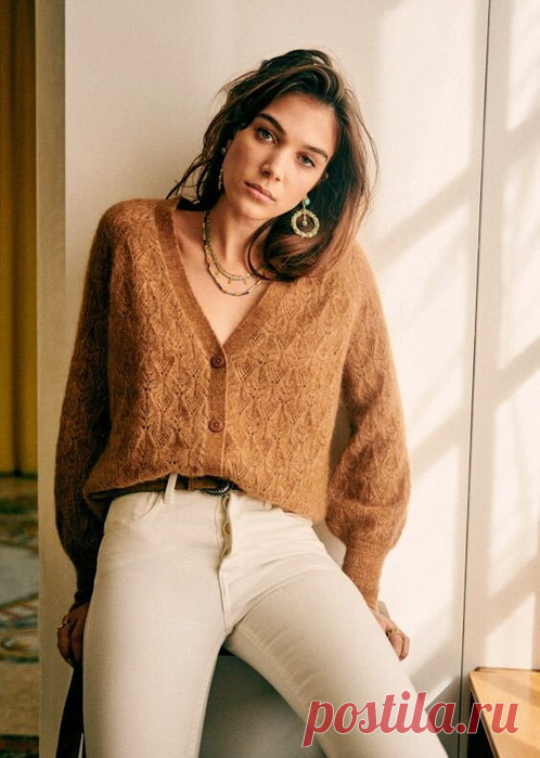 ВЯЗАНИЕ СПИЦАМИ. ФРАНЦУЗСКАЯ КОФТОЧКА ОТ SEZANE. — ХатаБогата