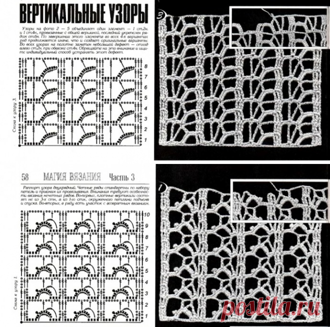 Сетчатые узоры крючком
