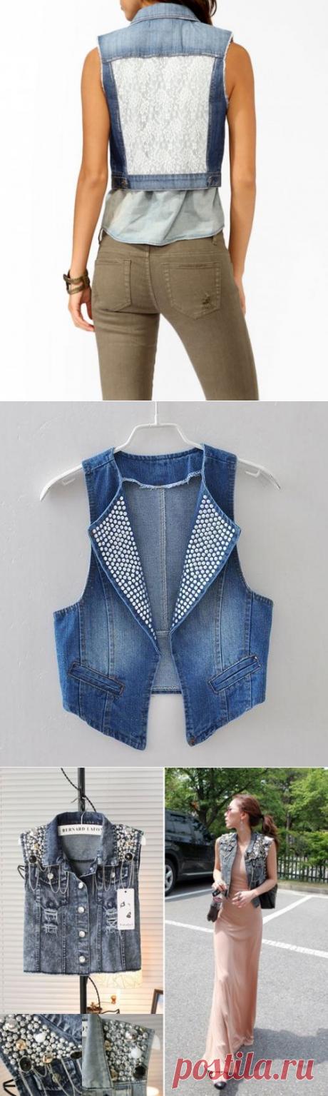 Декор джиносовых жилетов (подборка) / Жилеты /