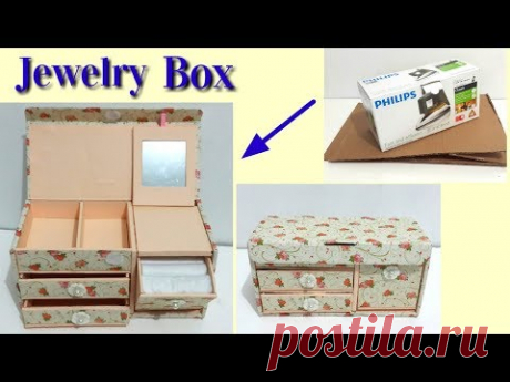 DIY Jewelry Box Dari Kardus Bekas - YouTube