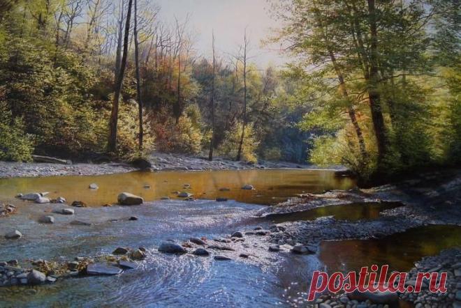 Речка Пшада,осень.. Картины художника. Красов Михаил Александрович. Художники. Картины, картинная галерея, продажа картин