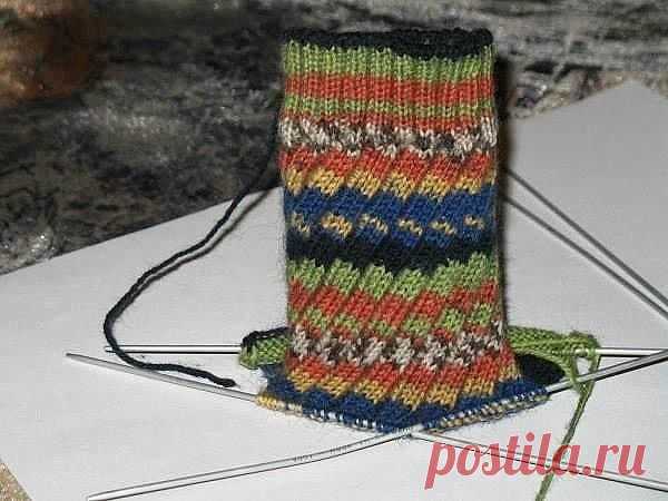 Косая резинка спицами