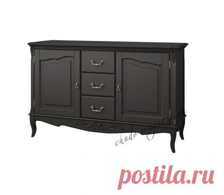 Черный комод в спальню с распашными дверцами и выдвижными ящиками купить по цене 66 000 руб. в Москве — интернет магазин chudo-magazin.ru