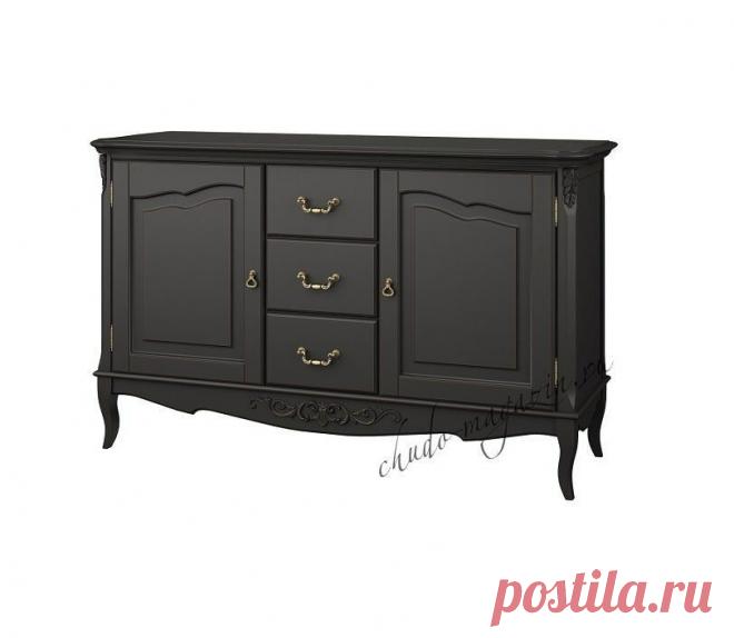 Черный комод в спальню с распашными дверцами и выдвижными ящиками купить по цене 66 000 руб. в Москве — интернет магазин chudo-magazin.ru