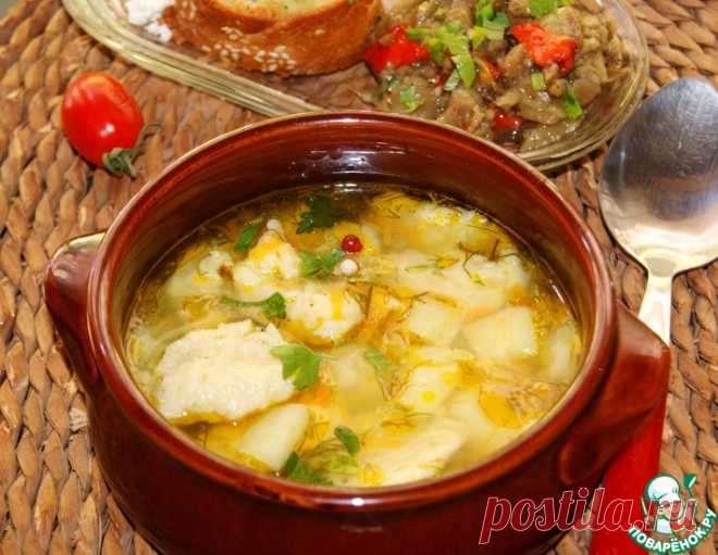 Суп с масляно-чесночными клецками – кулинарный рецепт