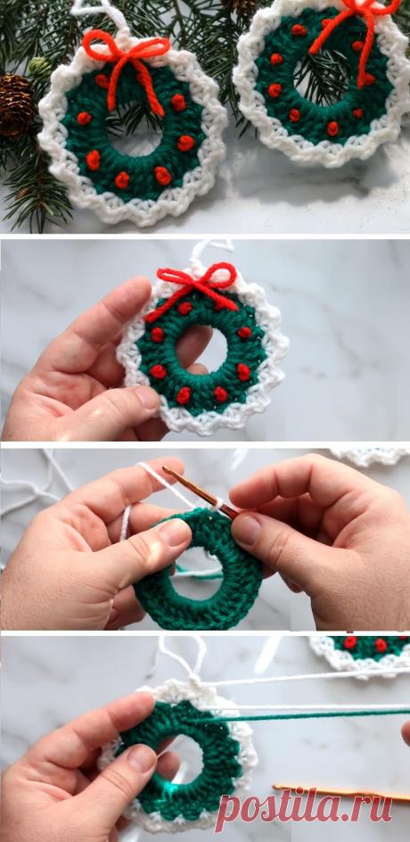 Crochet Christmas Wreath Easy Tutorial - Design Peak