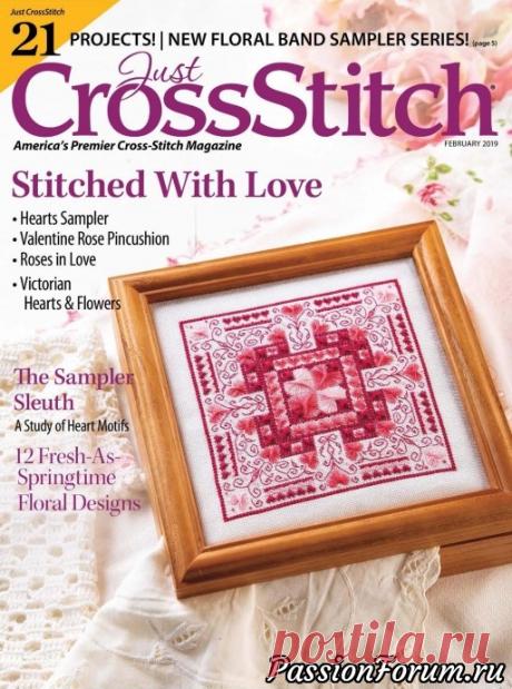 Just CrossStitch - February 2019 | Схемы вышивки крестом, вышивка крестиком