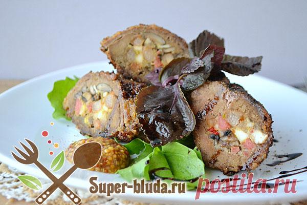 Рецепт рулетиков из говяжьей печени | Блюда из мяса