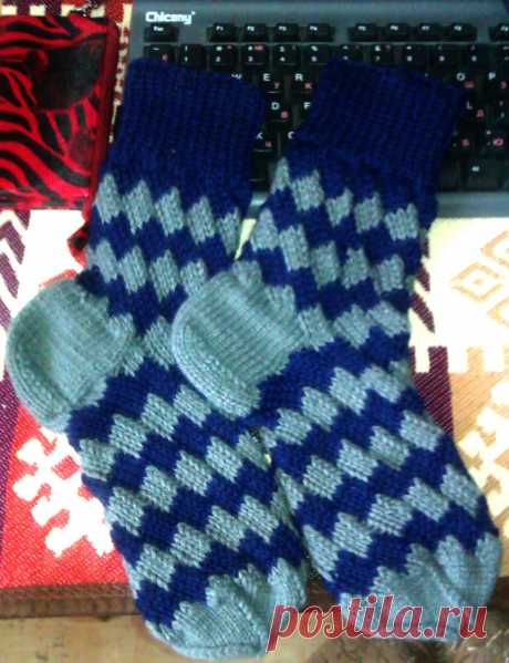 Носки -диагональная резинка