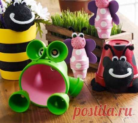 Painted Clay Pot Critters How To Make Planters Tutorial