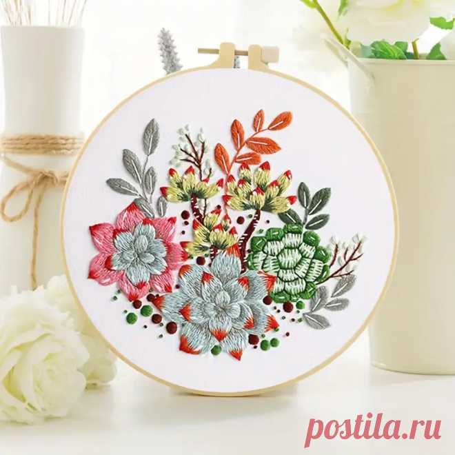 набор для начинающих с цветочной вышивкой 11.8x11.8 дюймов - Temu Moldova