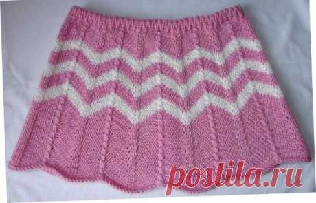Юбка для девочки. Узор &quot;Шеврон&quot;.: knit_stitch
