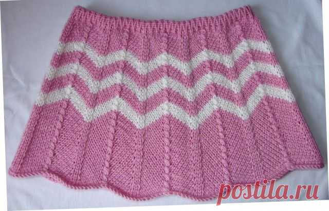 Юбка для девочки. Узор "Шеврон".: knit_stitch