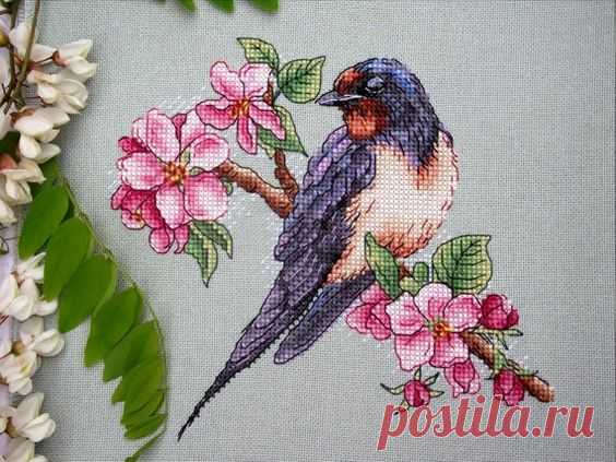 Вышивка: птички — DIYIdeas