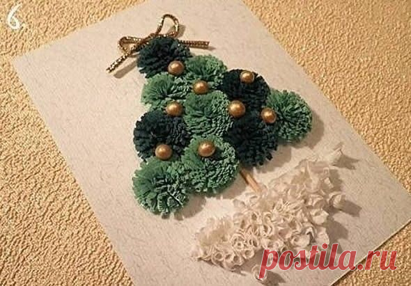 Открытка с ёлочкой к Рождеству