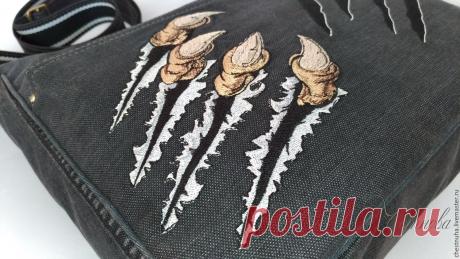 Купить Сумка джинсовая мужская Stranger - сумка, сумка ручной работы, сумка джинсовая