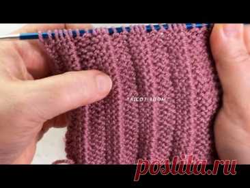 Платочная вязка с эффектом "плиссе". Вязание спицами. Pleated effect knitting.