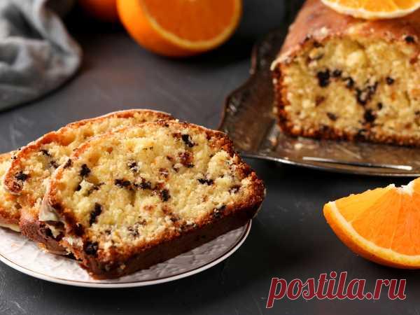 Кекс на апельсиновом соке с шоколадными каплями — рецепт с фото пошагово