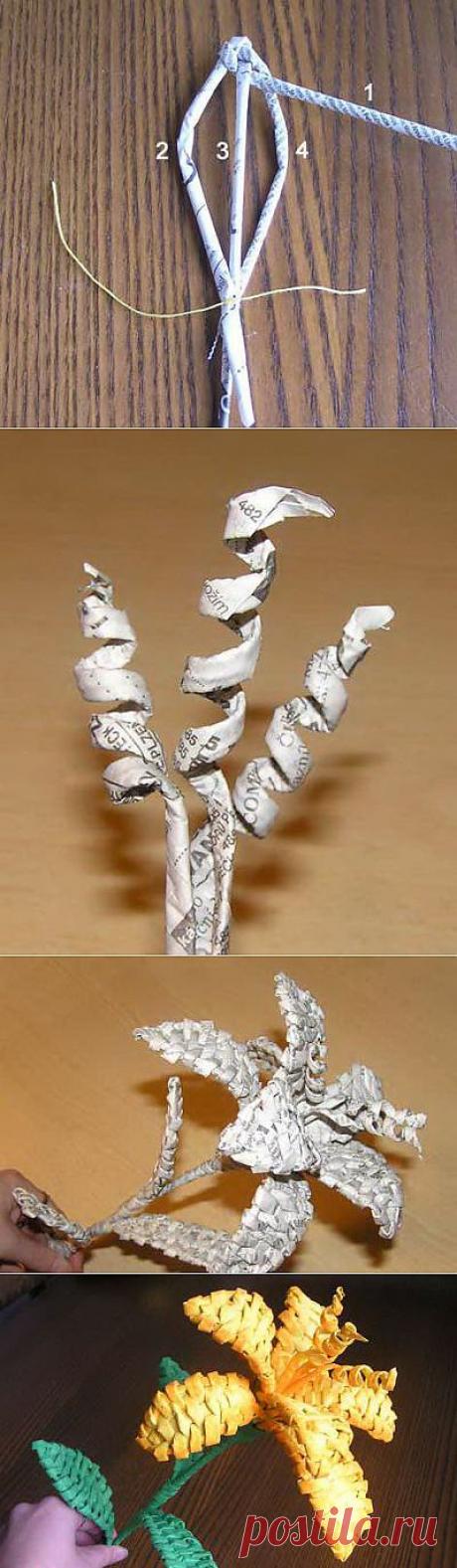 Цветы из газет