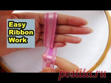 super easy ribbon work, dancing birds ribbon bow,ribbon work tutorial