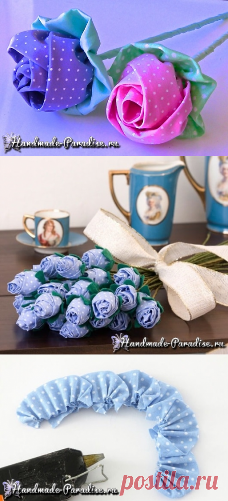Букет роз из ткани. Мастер-класс - Handmade-Paradise