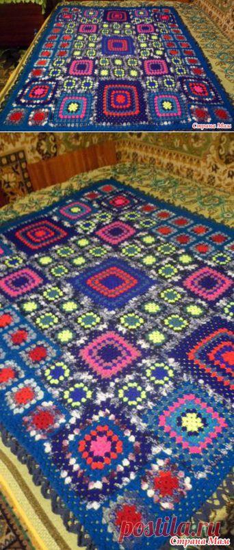 Плед из остатков пряжи. - Страна Мам